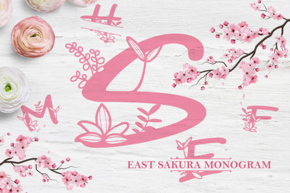 East Sakura Monogram: Elevate Brand Identity with Elegant Script Typography